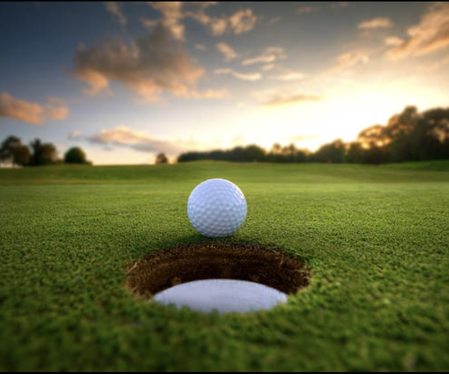 Golf ball on the green
